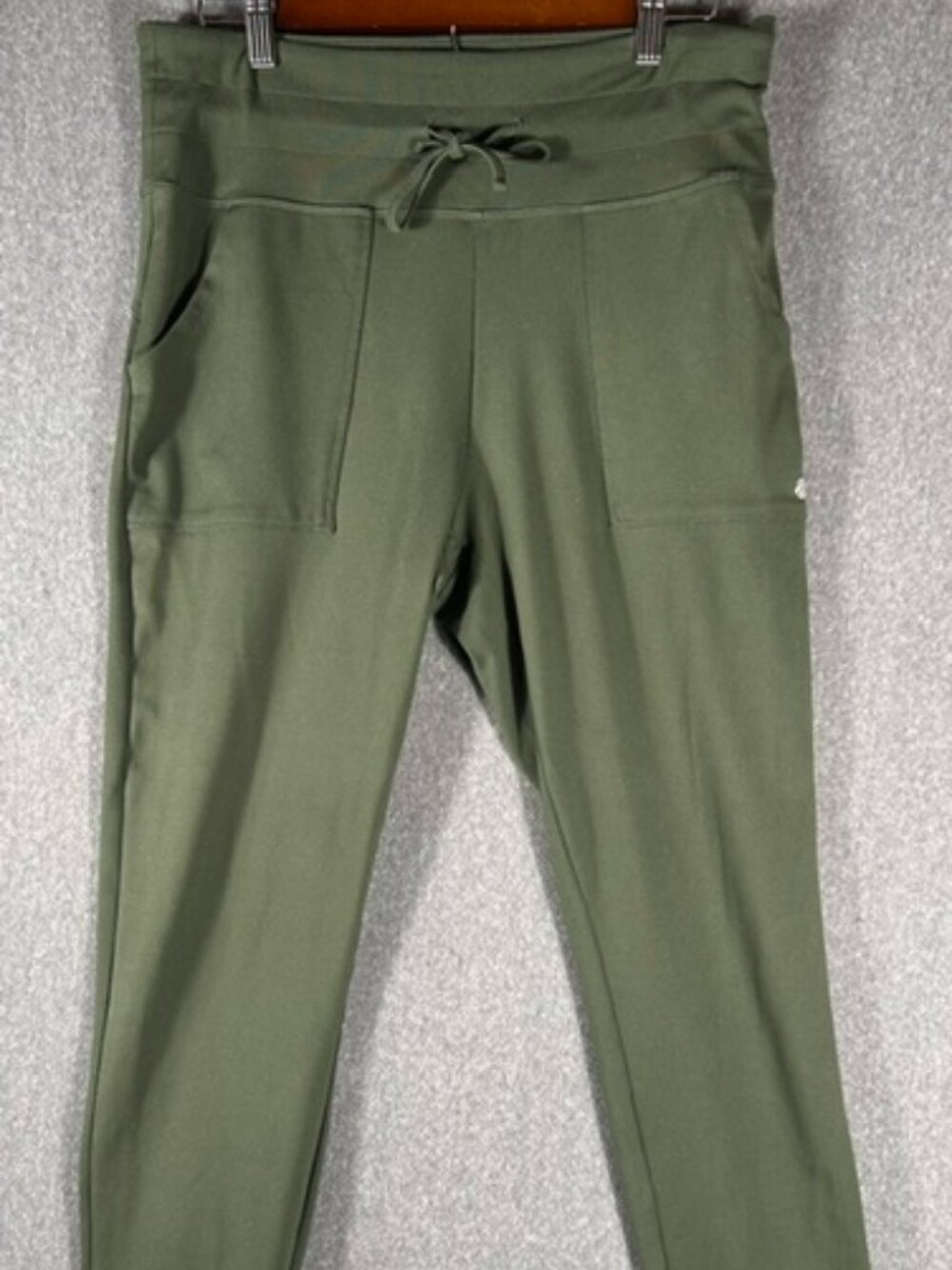 Bally Total Fitness Joggers Womens Sz XL Green Hi-Rise Drawstring Leggings